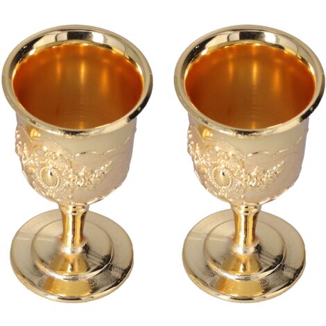2 Pièces Coupes à Pied Dorées Vintage pour Décoration de Voyage et Collection