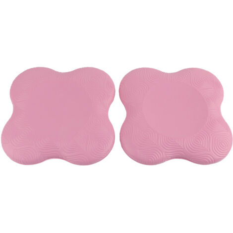 2 Pièces Coussin de Protection Genou Coude Yoga, Tapis d'Entraînement Antidérapant Double Face en PU (Rose)