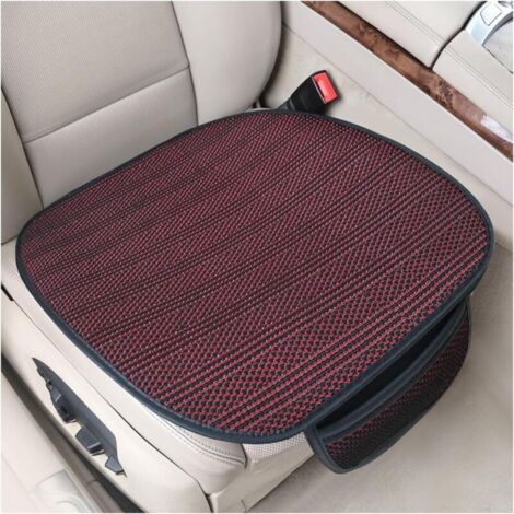 2 Pièces Coussin De Siège Voiture Antidérapant Respirant, Coussin pour Siège Avant Voiture avec Fond Antidérapant, Accessoires D'intérieur Coussins pour Sièges Limousine(Noir+Rouge)