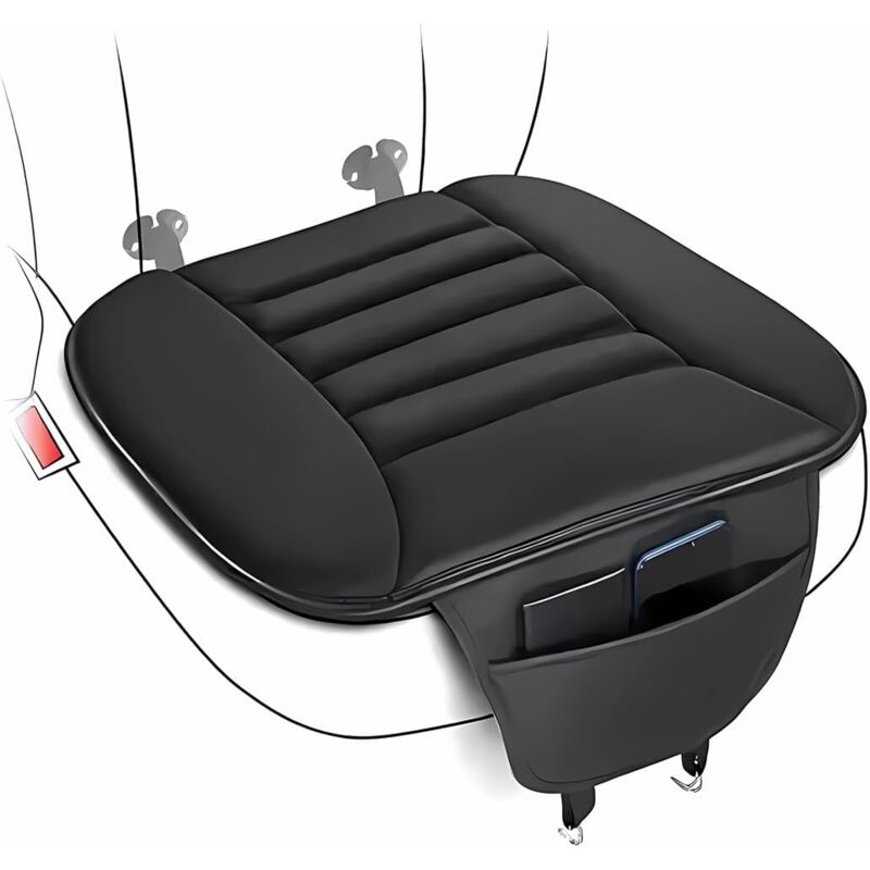 2 Pièces Coussin Voiture Siege, Mousse Mémoire Protection Chaise, Confortable Antidérapant Coussin Voiture Sieg, Coussin De Siège Voiture avec Poche,