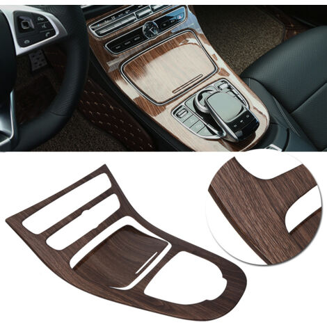 2 pièces couverture console changement vitesse Mercedes Classe E W213 2016-2018, finition bois noyer brun