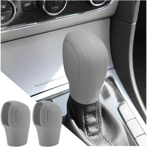 2 Pièces Couvre Levier Vitesse Silicone, Coque En Silicone Pommeau De Levier De Vitesses Voiture, Auto Coque de Protection de Changement de Vitesse, Anti Dérapant, Résistante(Gris)