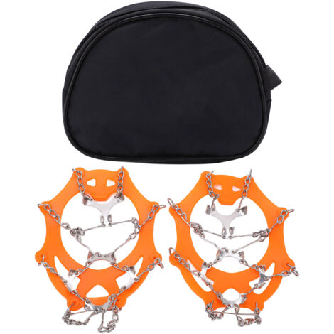 2 pièces Crampons d'Alpinisme 12 Pointes Antidérapants Accessoires Chaussures Neige Taille L