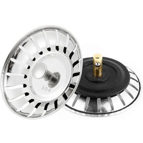 2 Pièces Crépine d'évier de Cuisine, Filtre Évier Cuisine, 304 Bouchon Evier Cuisine Inoxydable, Bonde à Panier Filtre Evier, Panier à Tamis pour Évie