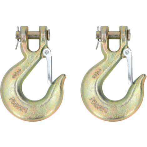 2 Pièces Crochet à Coulisse 3/8 Pouce G70 Acier Allié Forgé pour Équipement de Levage et Manutention