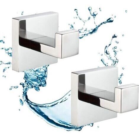 2 Pièces Crochet de Salle de Bain Chrome, Crochet Mural Home Patère à Crochets, Crochets pour Serviettes de Bain