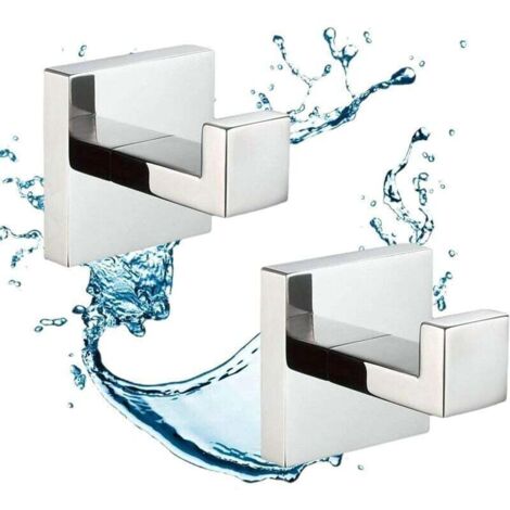 2 Pièces Crochet de Salle de Bain Chrome, Crochet Mural Home Patère à Crochets, Crochets pour Serviettes de Bain, Acier Inoxydable SUS304