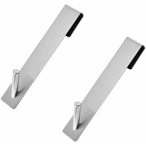2  Pièces Crochet Douche, Crochet Porte Serviette sans perçage, Crochets de porte pour portes de douche en verre sans cadre, adapter À moins de 18 mm d'épaisseur (Argent)