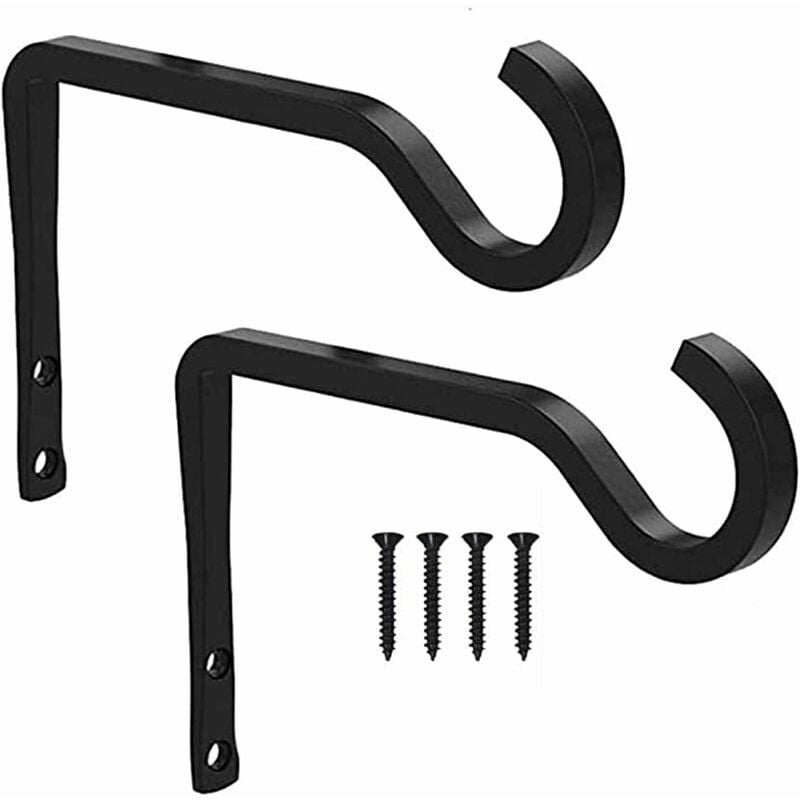 2 Pièces Crochet Mural pour Panier Suspendu, Supports de Panier Suspendu, Suspendu Support Mural pour Plante, Pour Carillons éoliens, fleurs