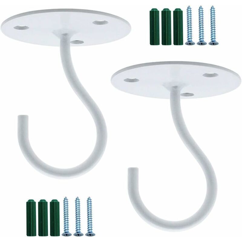 2 Pièces Crochet Muraux de Plafond en Métal Crochet de Lustre Robuste Plaque de Crochet à Toute épreuve avec Vis de Montage Crochet Fixation pour