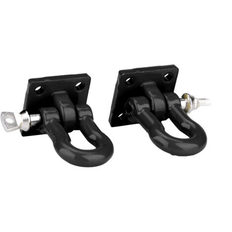 2 pièces Crochets de Remorque Aluminium Échelle 1:10 pour Voiture RC Grimpeur Crawler Camion (Noir)