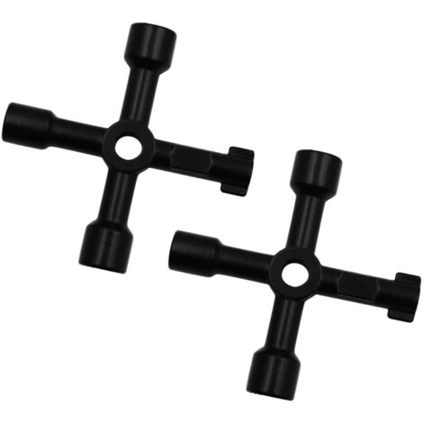 2 Pièces Croix Clé Multifonction, Clé Utilitaire Multifonction, 4 Voies Clé Multifonction, pour l'Entretien Compteurs d'eau, d'Electricité et Ascenseurs