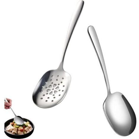 2 Pièces CuillèRes De Service,Cuillere De Service Et Cuillères De Service En Acier Inoxydable,Service Buffet Cuillère Pour HôTels,Pique Niques,FêTes