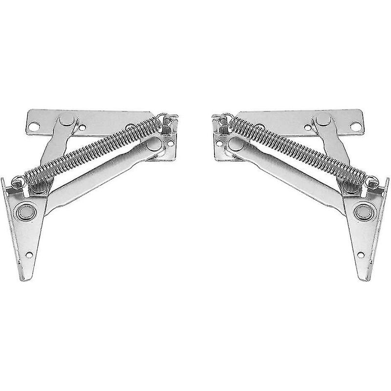 Crea - 2 Pieces Cupboard Door Spring Hinge 80 Degree, Stainless Steel Lift-up Spring Hinge For Supporting