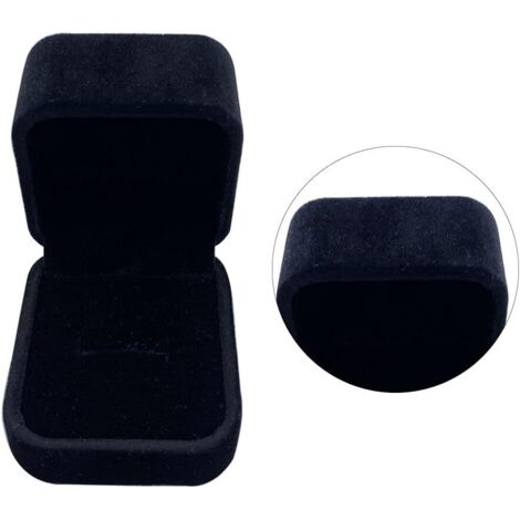 2 pièces de boîte à bagues en flanelle (noir),