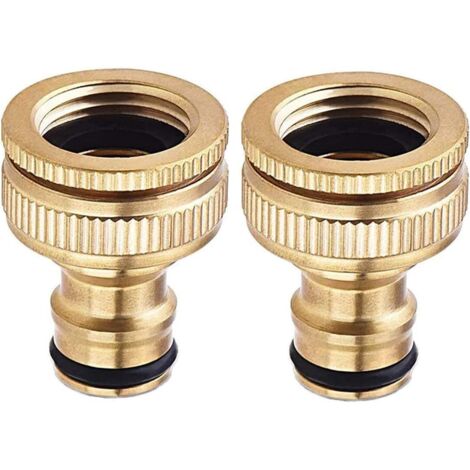 2 Pièces De Connecteur Robinet Tuyau De Jardin En Cuivre Pur, Jardin Raccord Robinet Tuyau, Connecteur Tuyau De Jardin Accessoires Connecteur Tuyau D'eau 20mm/25mm, Arroseur De Jardin