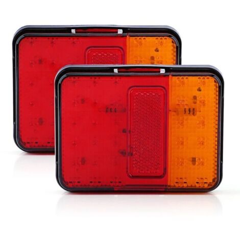 2 pièces de feux arrière LED 12V 30 LED pour remorque, camion, bateau, rouge et ambre,de DEBUNS