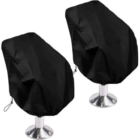 2 pièces de housses de protection de siège de yacht extérieur, housses de siège marines imperméables, housse anti-poussière de siège de barre centrale de yacht-Crezuo