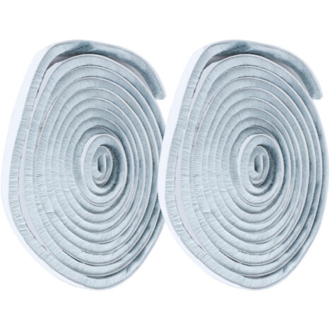 2 Pièces de Joint Brossé Autocollant 9x9mm Anti-Poussière Vent pour Porte Fenêtre 5m Gris Argenté
