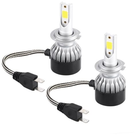2 pièces de kit phare LED mini voiture ultra-lumineux 55W 6000K pour H7,de