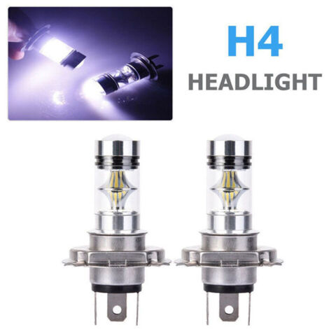 2 pièces de lampe à led automobile H4 100W LED feu de brouillard 3030 feu de brouillard avant ampoule haute puissance