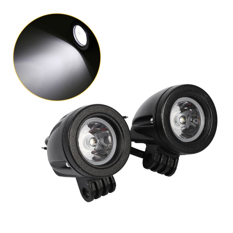 Debuns - 2 pièces de lampe de travail led 10W haute puissance, lampe de brouillard, conduite hors route, moto,de