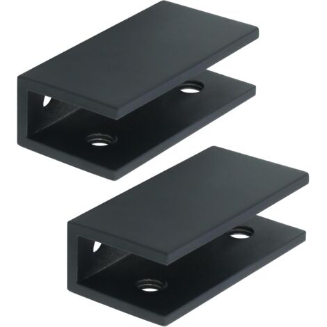 2 Pièces de Pinces à Verre, Support de Verre Réglable, Finition Peinture, Pince de Support de Verre, Pratique Pince Verre, Adapté au Verre du Salon, Noir