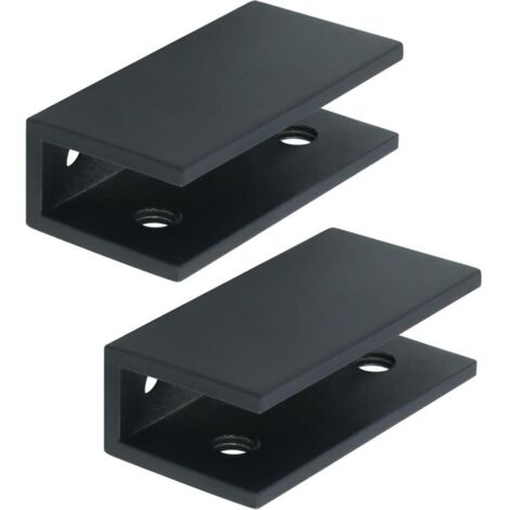 2 Pièces de Pinces à Verre, Support de Verre Réglable, Finition Peinture, Pince de Support de Verre, Pratique Pince Verre, Adapté au Verre du Salon, Noir