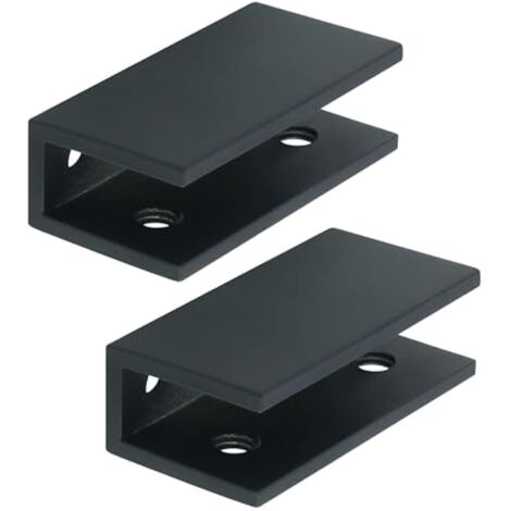 2 Pièces de Pinces à Verre, Support de Verre Réglable, Finition Peinture, Pince de Support de Verre, Pratique Pince Verre, Adapté au Verre du Salon, Noir