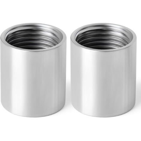 2 pièces de raccords de tuyaux en acier inoxydable 304, filetés femelles BSP 1/2" x femelles BSP 1/2", adaptateurs de raccords de tuyaux
