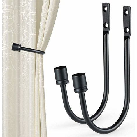Lot De 2 Crochets Rideau En Métal Robuste - Embrasse à Boule, 40 Mm, Alliage - Pour Rideaux Lourds Et Décoration Murale Crochet Polyvalent Porte Vêtements