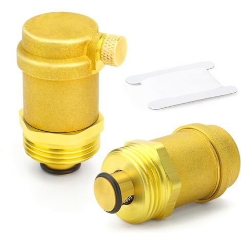 2 pièces de soupape de purge d'air automatique en laiton, soupape de purge d'air 3/4" BSP Purge d'air dans le système de chauffage pour chauffe-eau solaire et système CVC