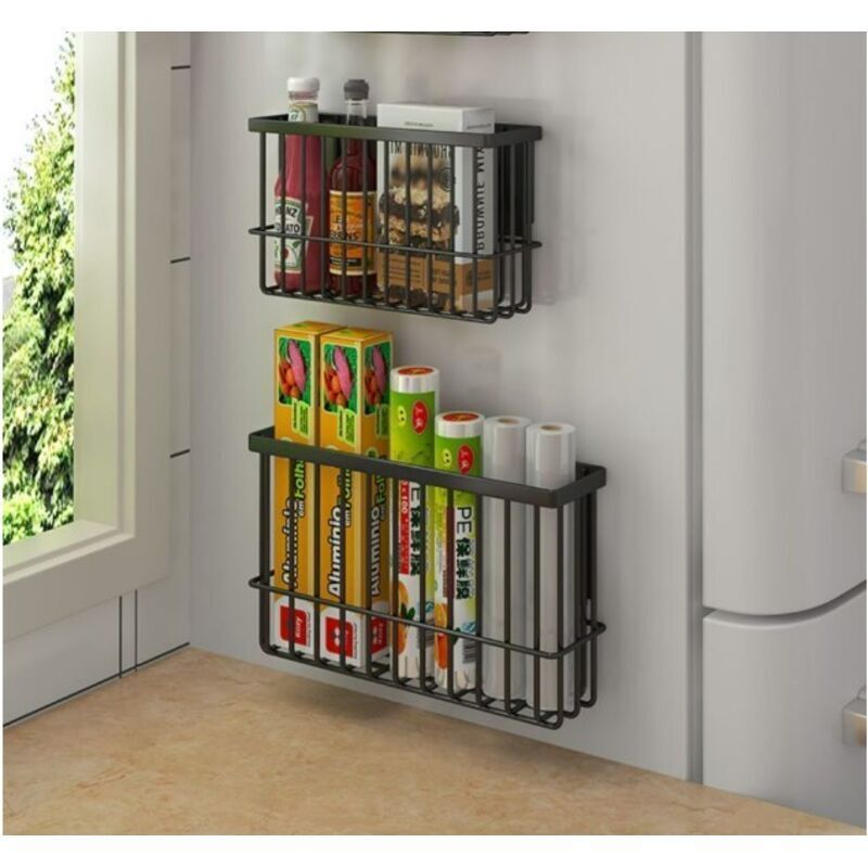 2 pièces de support de rangement magnétique pour réfrigérateur, support de rangement magnétique multifonctionnel pour sac de conservation de