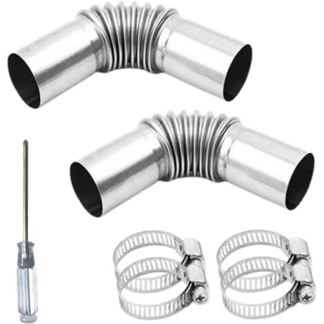 2 pièces de tuyau d’échappement pour chauffage de voiture en acier inoxydable, raccord d’angle de 25 mm, tuyau de dégazage pour échappement, tuyau de dégazage pour chauffage de voiture, avec 4