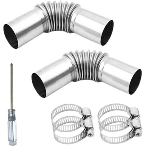 2 pièces de tuyau d’échappement pour chauffage de voiture en acier inoxydable, raccord d’angle de 25 mm, tuyau de dégazage pour échappement, tuyau de dégazage pour chauffage de voiture, avec 4