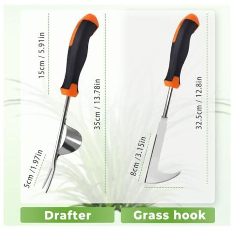 2 Pièces Désherbeur Manuel Acier Inoxydable Arrache Mauvaise Herbe, Arrache Pissenlit Couteau Désherbeur Désherbeurs Manuels Tire