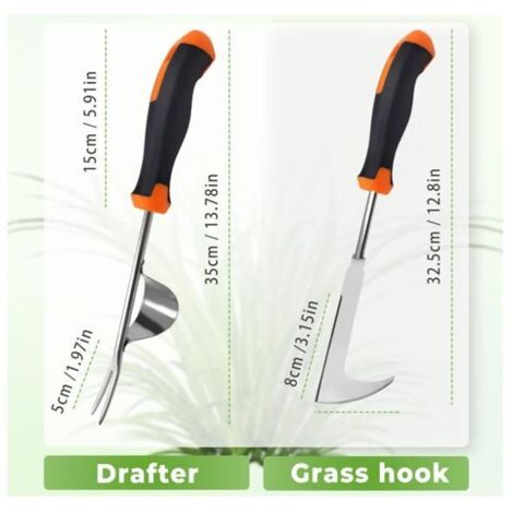 2 Pièces Désherbeur Manuel Acier Inoxydable Arrache Mauvaise Herbe，Arrache Pissenlit Couteau Désherbeur Désherbeurs Manuels