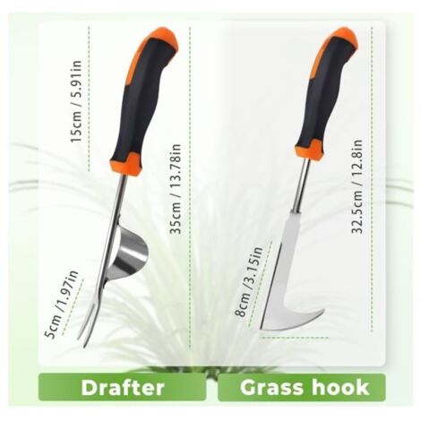 2 Pièces Désherbeur Manuel Acier Inoxydable Arrache Mauvaise Herbe，Arrache Pissenlit Couteau Désherbeur Désherbeurs Manuels Tire