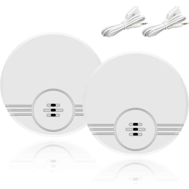 Shining House - 2 Pièces Détecteur De Fuite d'eau, Alarme Détecteur d'eau, Mini Capteur D'inondation, 135db Détecteur d'eau sans Fil Détecteur d'