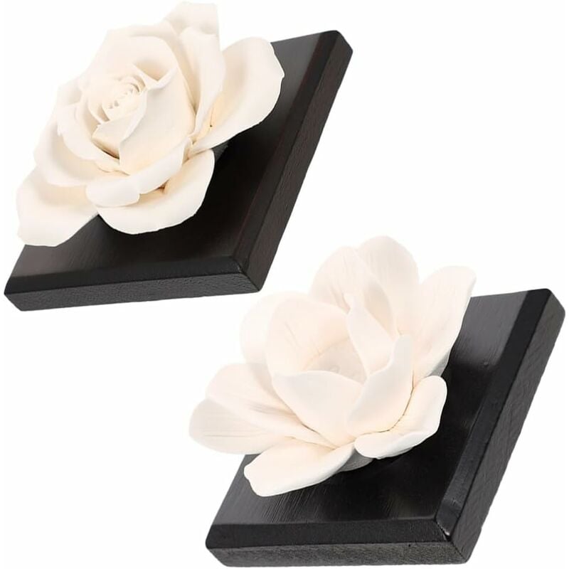 2 Pièces Diffuseur D'huile Passif Rose Fleur De Lotus en Forme De Diffuseurs De Porcelaine Non Électriques en Céramique pour La Décoration De La