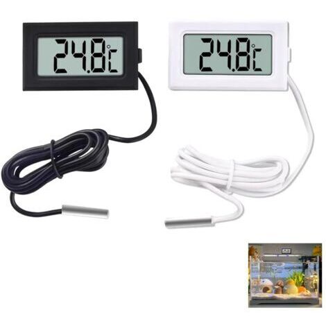 2 Pièces Digital LCD Thermomètre, Temperature Numérique avec Écran LCD, Thermometre Frigo, Sonde Temperature Digital,Mesure -50 ℃ +110 ℃