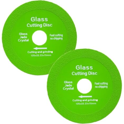 2 Pièces Disque Coupe Verre, Disque Diamant 125 Carrelage, Disques à Tronçonner Diamant, Disques Carrelage pour Bouteille, Porcelaine, Jade, Granit, Verre(125 x 22,23mm)
