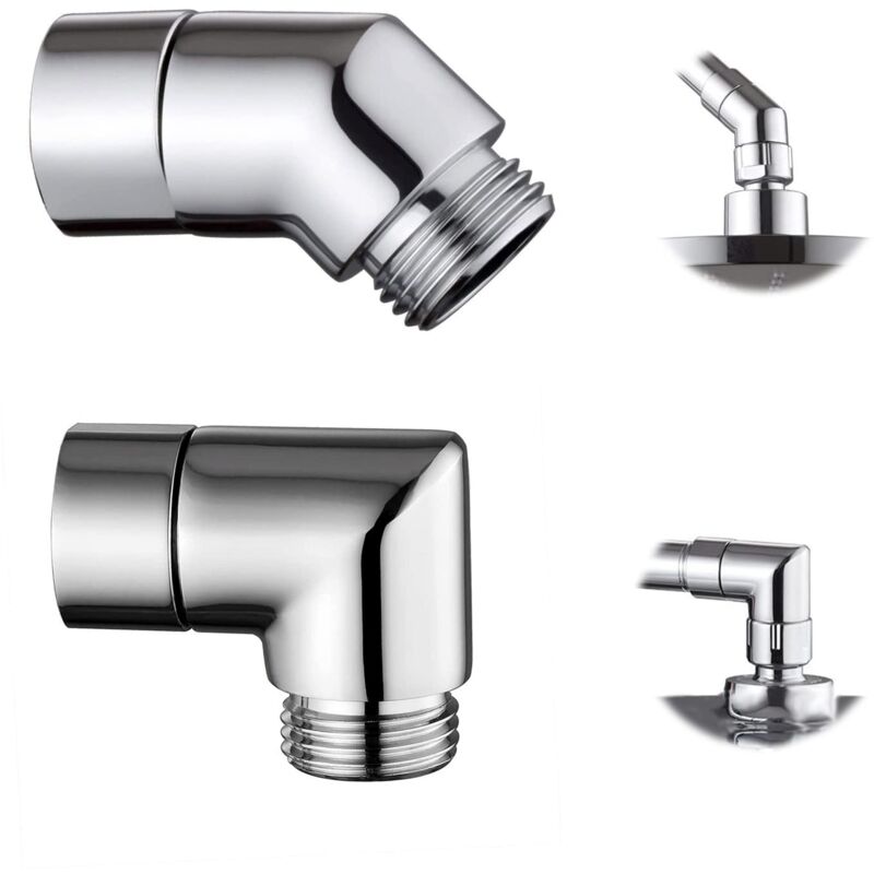 2 pièces Douchette à Main de Salle de Bain Douchette,90°/135° Coude Inclinaison Adaptateur de Pommeau de Douche, Laiton douchette Adaptateur, pour