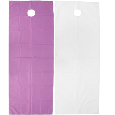 2 pièces Draps Jetables Respirants Imperméables en Polyester pour Table de Massage - Blanc Violet