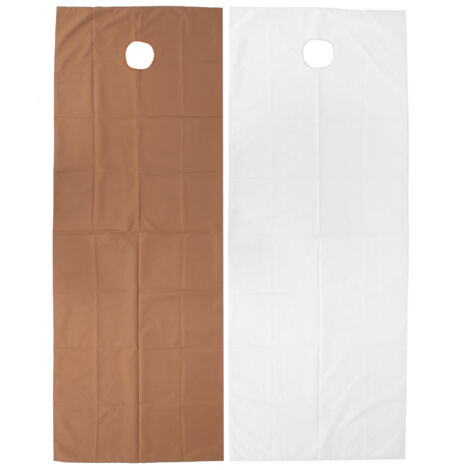 2 pièces Draps Jetables Respirants Imperméables en Polyester pour Table de Massage Salon de Beauté (Blanc Café Foncé)