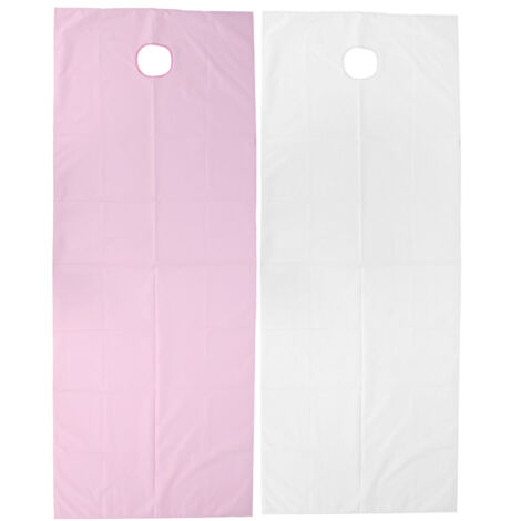 2 pièces Draps Jetables Respirants Imperméables en Polyester pour Table de Massage Salon de Beauté (Blanc Rose)
