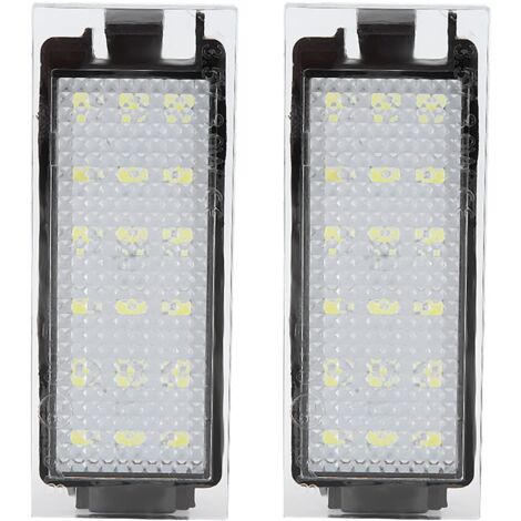 2 Pièces Éclairage Plaque Immatriculation Auto, Lampe de Plaque D'immatriculation Led de Voiture, 18PCS Perles Lumineuses LED, Compatible avec Clio III/IV Megane II/III
