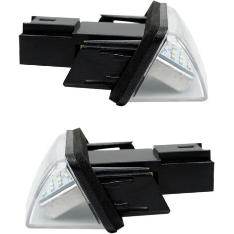 2 Pièces Eclairages de Plaque Immatriculation, OEM 6340A3 6340.A3, Feux de laque Lampe de plaque d’immatriculation pour C3 C4 C5 206 207 307 308 406 407 Partner Berlingo