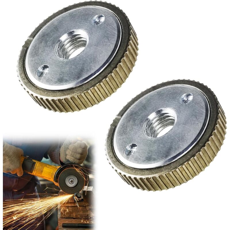 2 Pièces Écrou à Serrage Rapide M14 Kit, L'éCrou De Serrage Rapide Convient à Toutes Les Meuleuses Angulaires Avec Filetage, pour Hitachi, AEG, Black