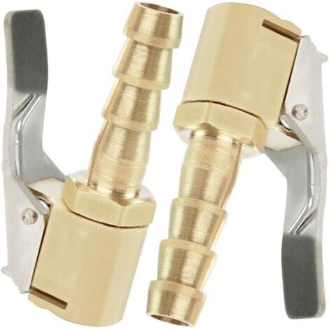 2 Pièces Embout de Gonflage,Embout Gonflage Pneu Voiture,Embout Gonfleur avec Clip,Gonflage Valve Clip Pince Connecteur Adaptateur,pour Valves de Pneu,en Laiton,8mm